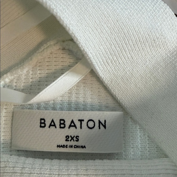 Aritzia Babaton | "X" Halter White Ribbed Crop Top - XXS - Picture 2 of 4